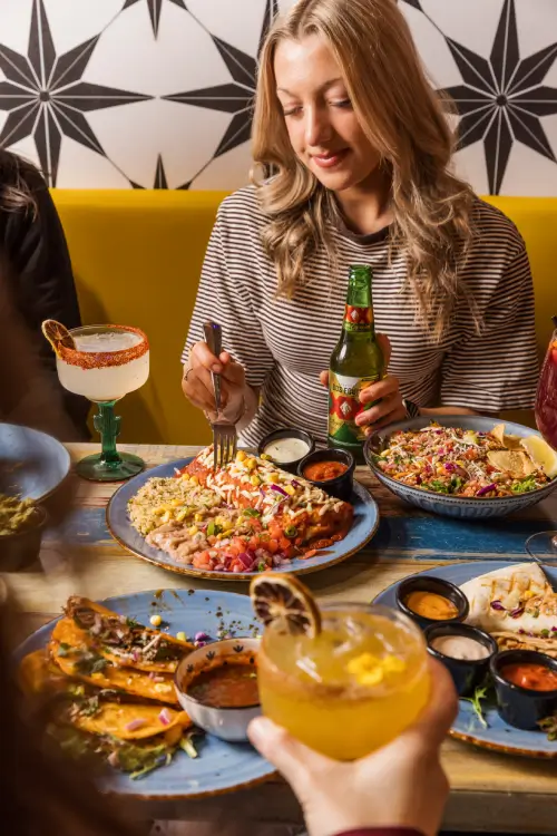 Mexican food and cocktails